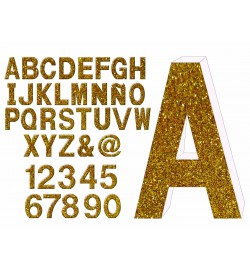 LETRA HELVÉTICA ORO PURPURINA