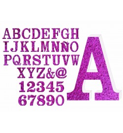 LETRA TIMES FUCSIA PURPURINA